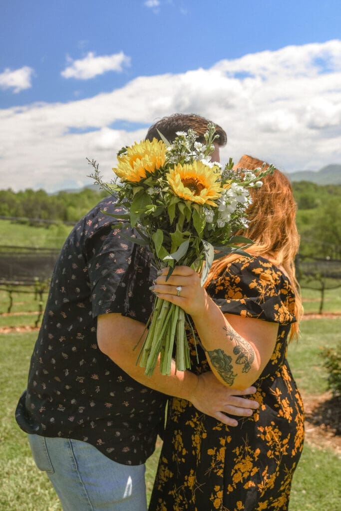 couple celebrates getting engaged at silver fork winery
